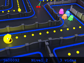 Blender 3D en JM Web - Comecocos en laberinto de murallas