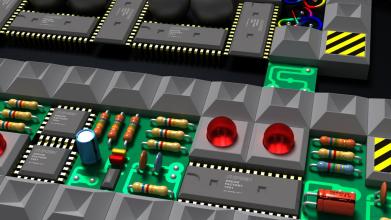 Elementos del videojuego Supaplex dibujados con Blender 3D